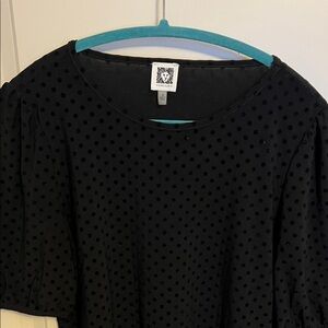 Anne Klein Black Polka Dot Blouse